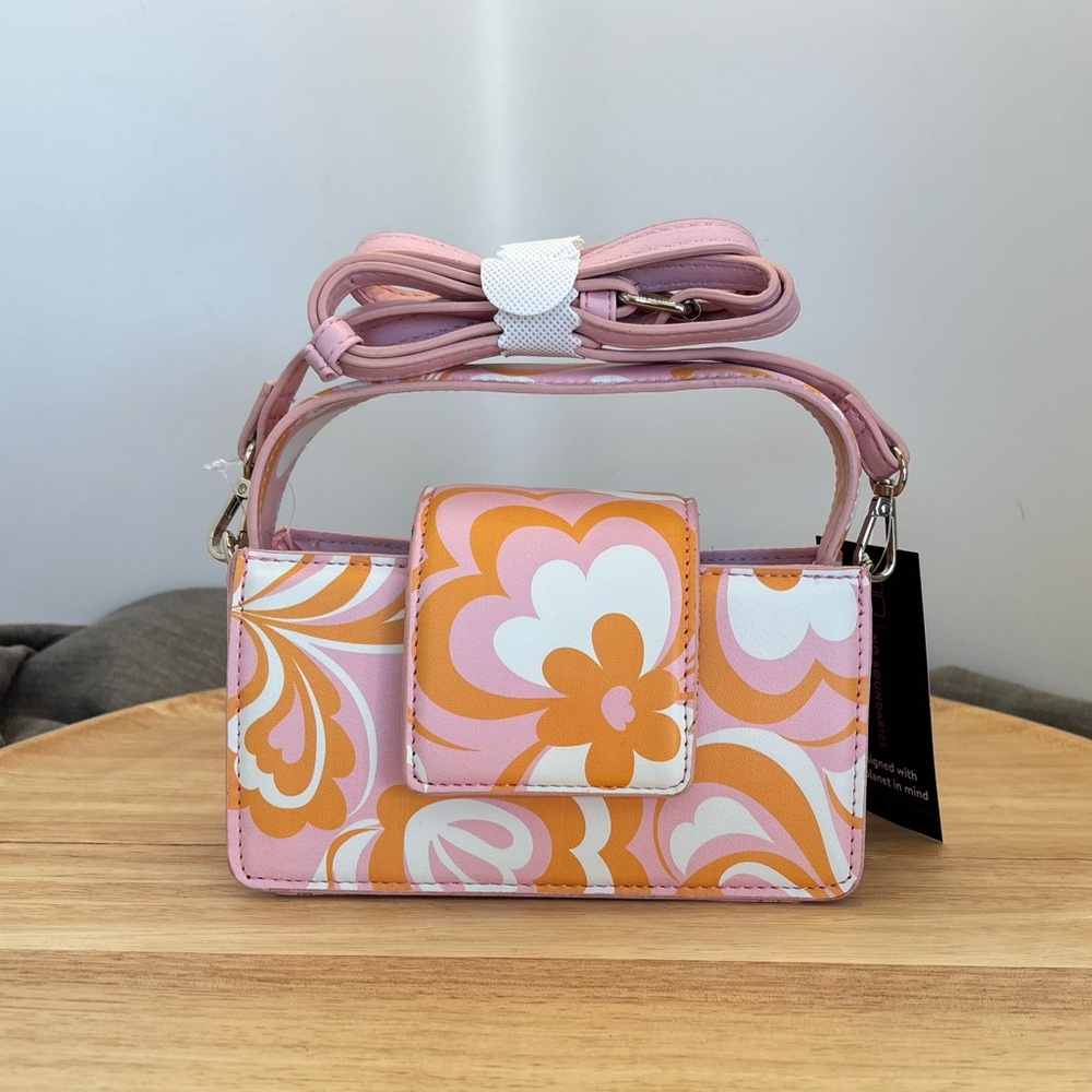 NOBO Pink, Orange & White Floral Mini Crossbody Handbag, NWT